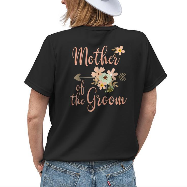 Mother Of The Groom Wedding Party Pretty Floral Womens Back Print T-shirt Gifts for Her