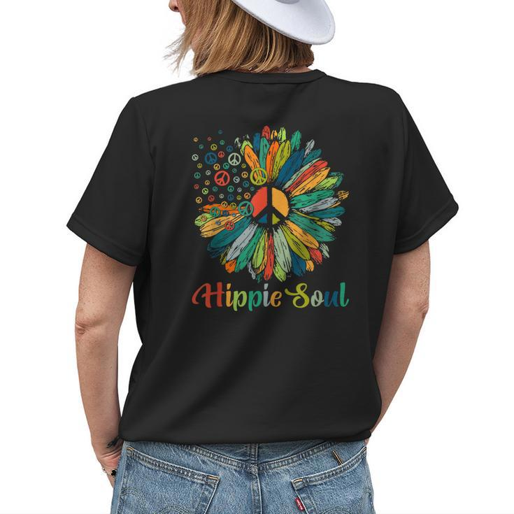 Peace Hippie Soul Daisy Flower For Nature Lover Peacemakers Womens Back Print T-shirt Gifts for Her