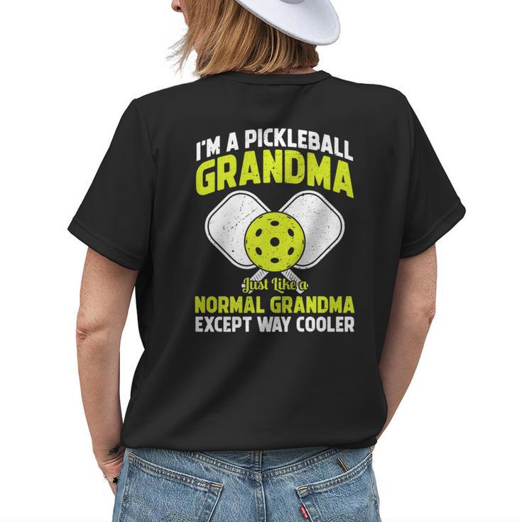 Pickleball Grandma Funny Pickleball Player Grandmother Cute   Womens Back Print T-shirt