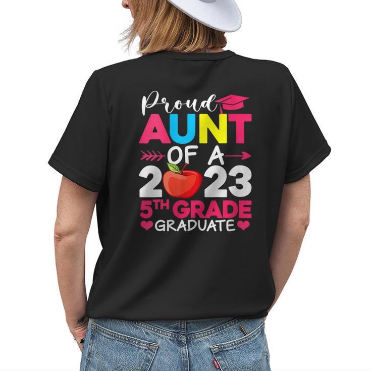Proud Aunt Of 2023 5Th Grade Graduate Graduation Women's T-shirt Back Print Gifts for Her