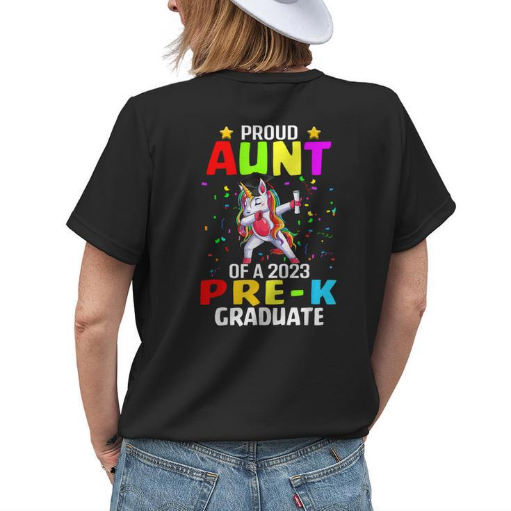 Proud Aunt Of A Class Of 2023 Prek Graduate Unicorn Women's T-shirt Back Print Gifts for Her