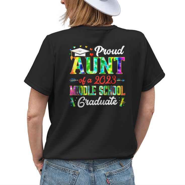 Proud Aunt Of A 2023 Middle School Graduate Auntie Tie Dye Womens Back Print T-shirt Gifts for Her