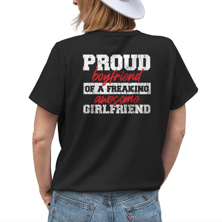 Proud Boyfriend Of A Freaking Awesome Girlfriend Love Love Womens Back Print T-shirt Gifts for Her