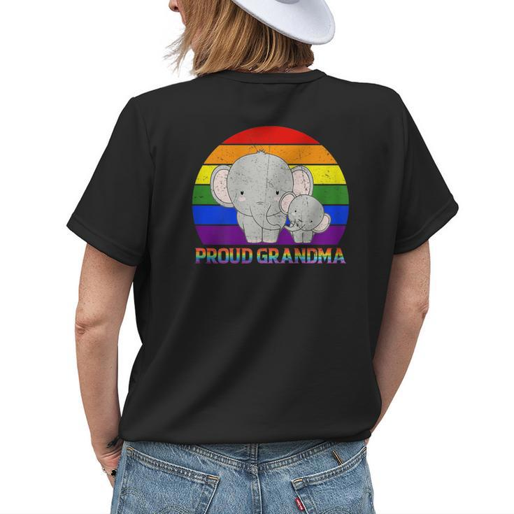 Proud Grandma Elephant Proud Mom Lgbt Gay Pride  Gifts Womens Back Print T-shirt