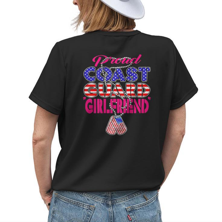 Proud Us Coast Guard Girlfriend Dog Tag Military Lover Gift Funny Military Gifts Womens Back Print T-shirt Gifts for Her