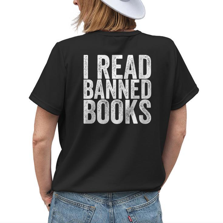 I Read Banned Books Protest Women's T-shirt Back Print Gifts for Her
