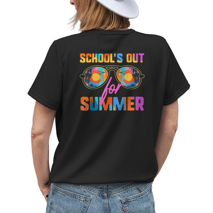 Retro Schools Out For Summer Students Teachers Vacation Women's T-shirt Back Print Gifts for Her