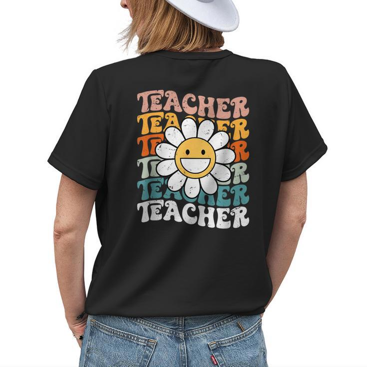 Retro Teacher Colorful - Elementary School Teacher Womens Back Print T-shirt Gifts for Her