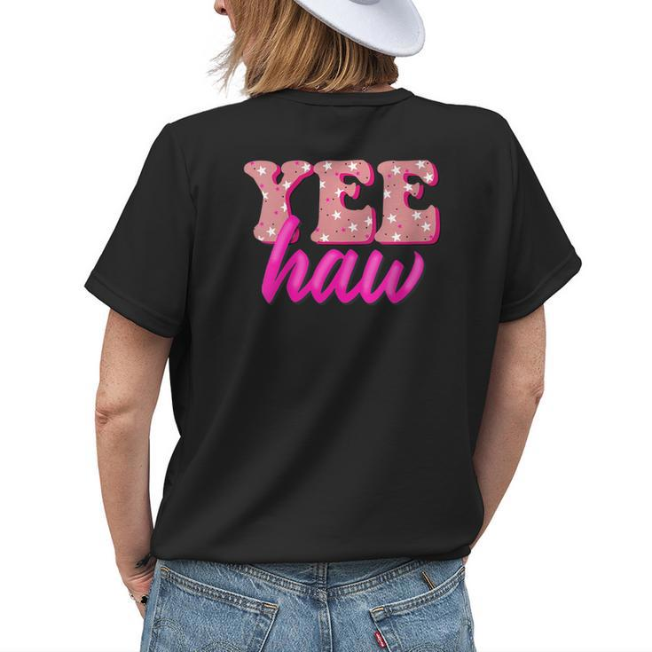 Retro Yee Haw Howdy Rodeo Western Country Southern Cowgirl Gift For Womens Womens Back Print T-shirt Gifts for Her