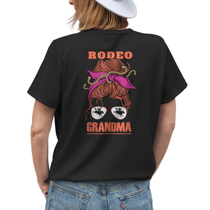 Rodeo Grandma Cowgirl Grandmother Horse Rider Rancher Women Womens Back Print T-shirt Gifts for Her