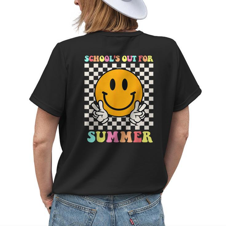 Schools Out For Summer Teacher Students Kids Womens Back Print T-shirt Gifts for Her