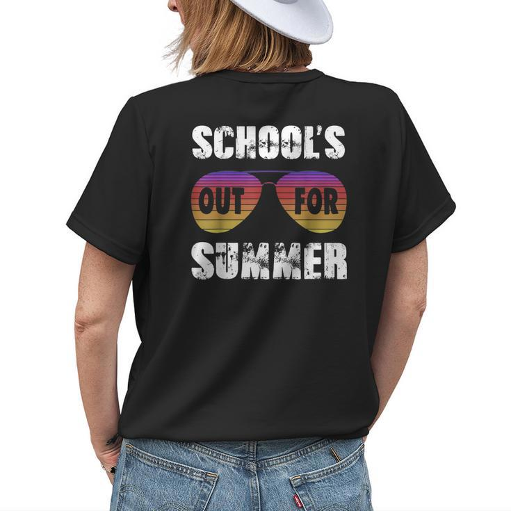 Schools Out For Summer Vacation Teacher Women's T-shirt Back Print Gifts for Her