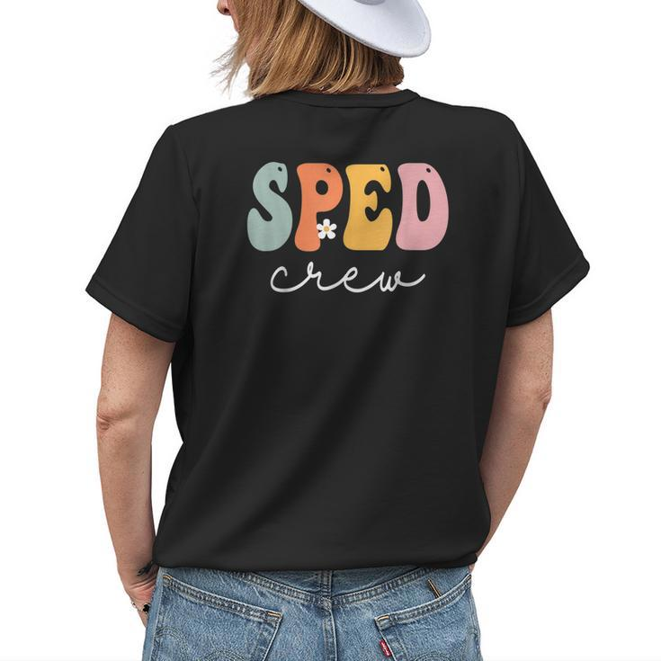 Sped Crew Retro Groovy Vintage Happy First Day Of School Womens Back Print T-shirt Gifts for Her