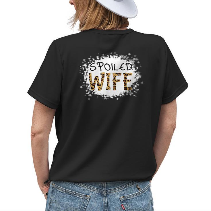 Spoiled Wife Leopard Cheetah Mother Mama Mom Fiance Womens Back Print T-shirt Gifts for Her