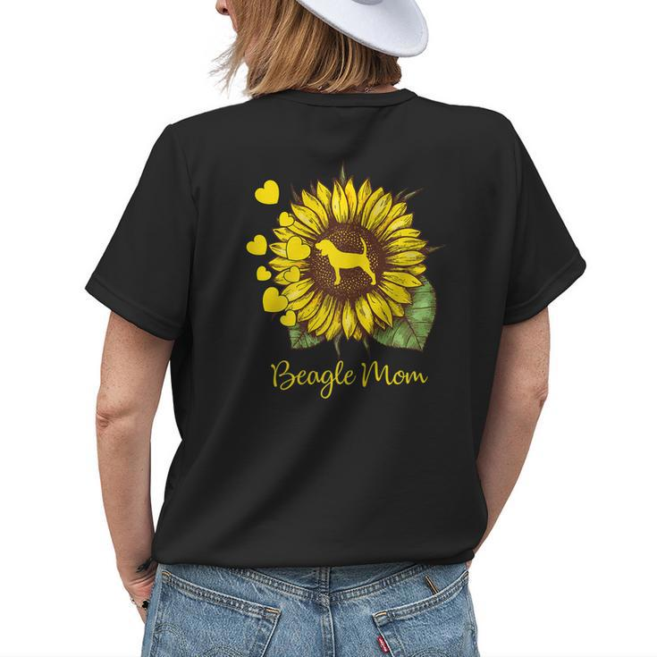 Sunflower Dog Mom Gifts For Beagle Lovers Gift For Womens Womens Back Print T-shirt Gifts for Her