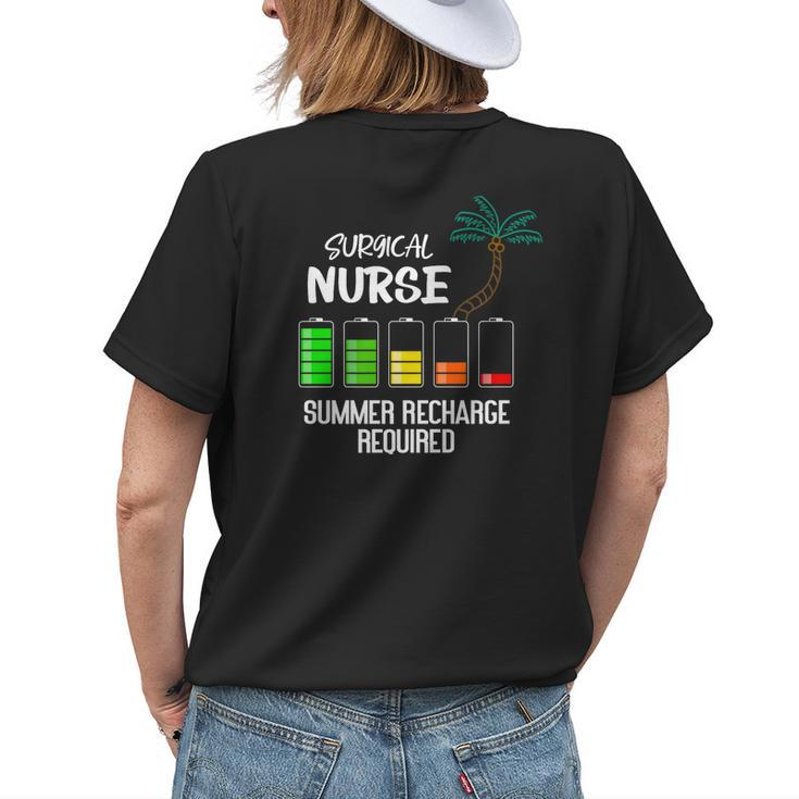 Surgical Nurse Summer Vacation Recharge - Funny Nurse  Womens Back Print T-shirt Gifts for Her
