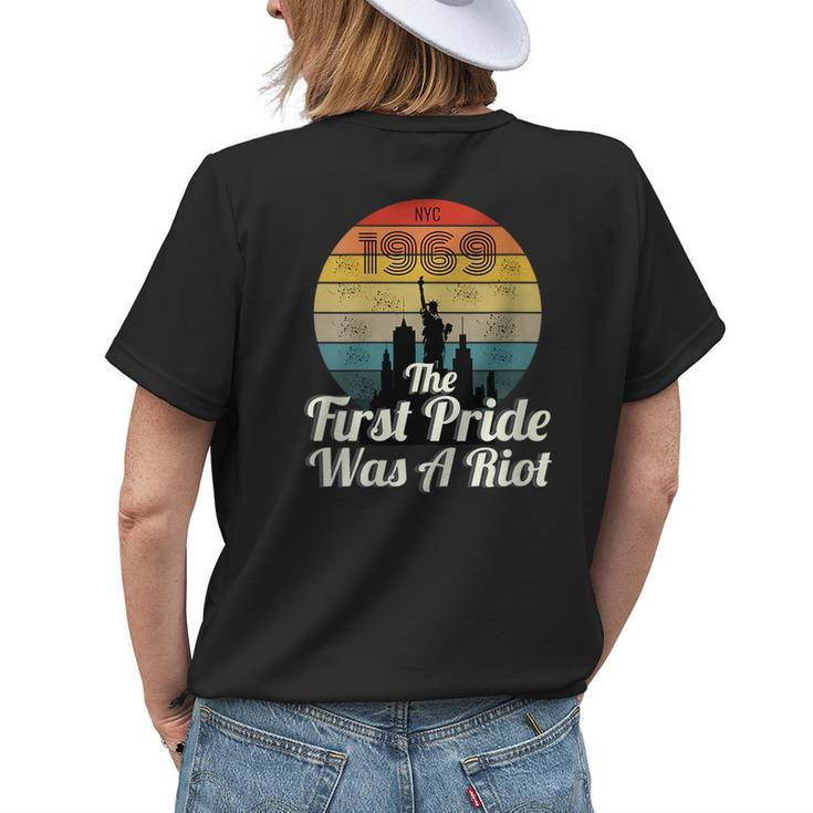 The First Pride Was A Riot Lgbtq 50Th Anniversary Gift Womens Back Print T-shirt Gifts for Her