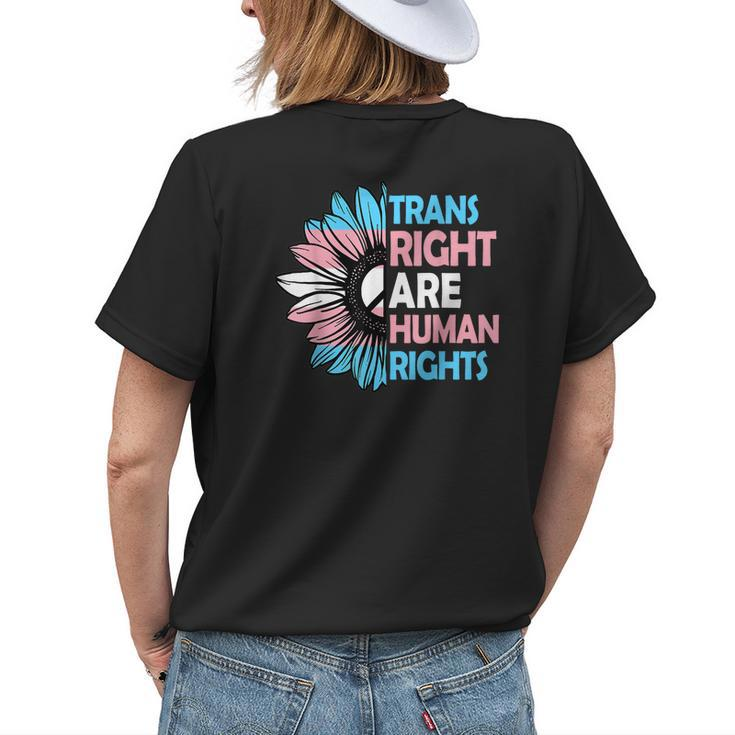 Trans Right Are Human Rights Transgender Lgbtq Sunflower Womens Back Print T-shirt Gifts for Her