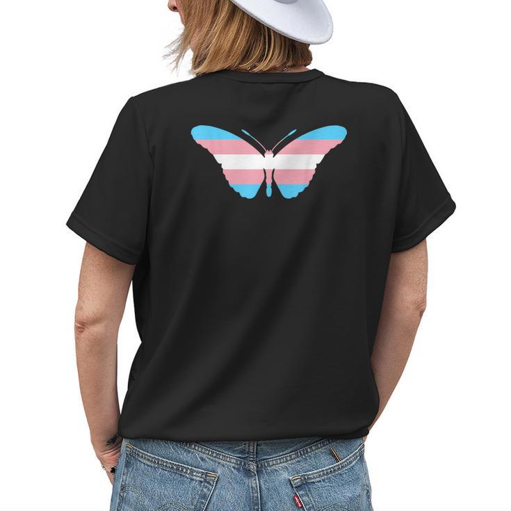 Transgender Butterfly Trans Pride Flag Ftm Mtf Insect Lovers Womens Back Print T-shirt Gifts for Her