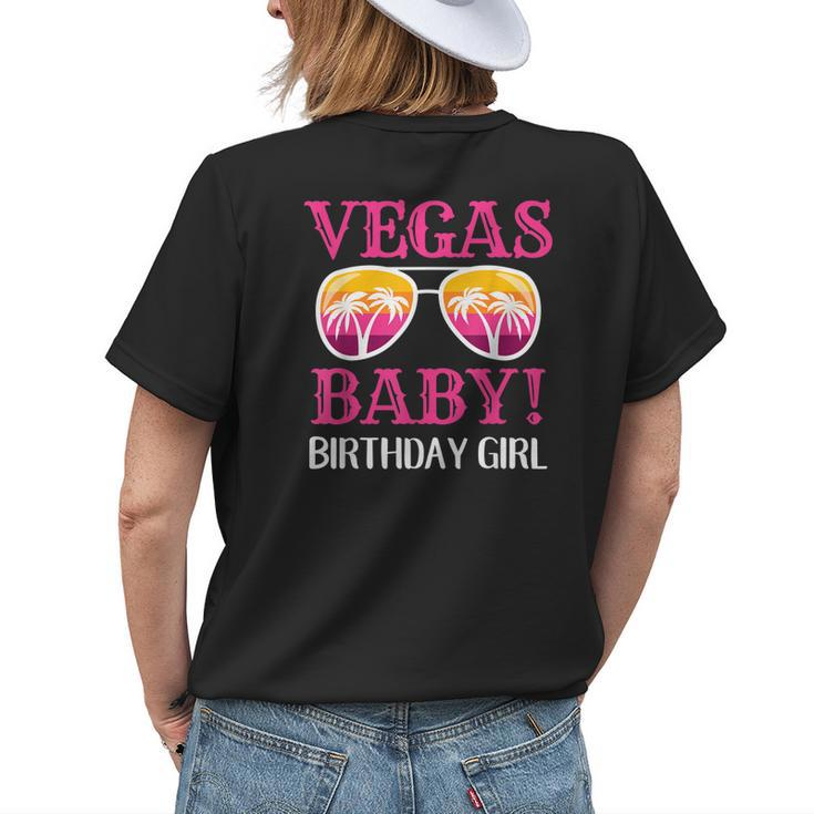 Vegas Baby Girls Trip Girls Weekend Birthday Girl Las Vegas Womens Back Print T-shirt Gifts for Her