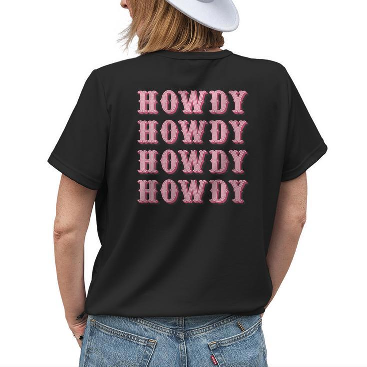 Vintage White Cowgirl Howdy Rodeo Western Country Southern Gift For Womens Womens Back Print T-shirt Gifts for Her