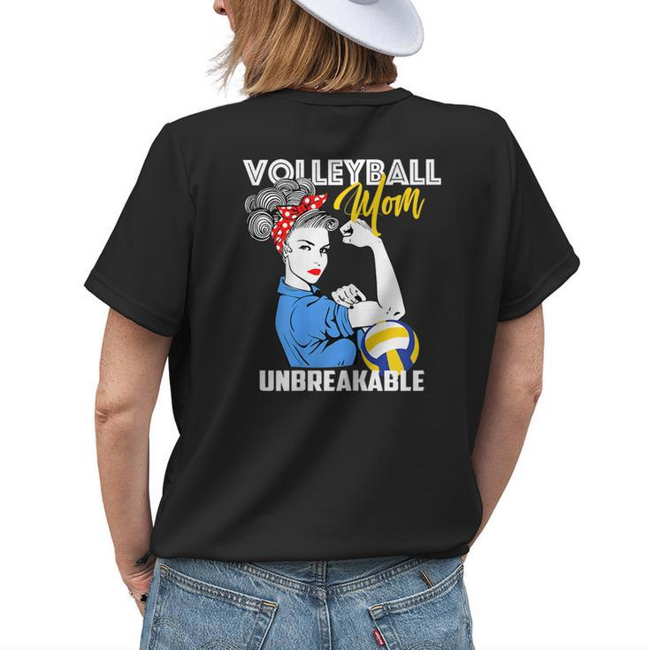 Volleyball Mom Unbreakable Funny Mothers Day Gift Gift For Womens Womens Back Print T-shirt Gifts for Her