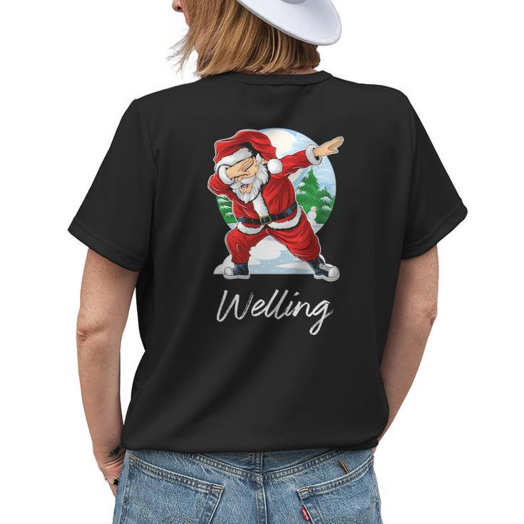 Welling Name Gift Santa Welling Womens Back Print T-shirt Gifts for Her