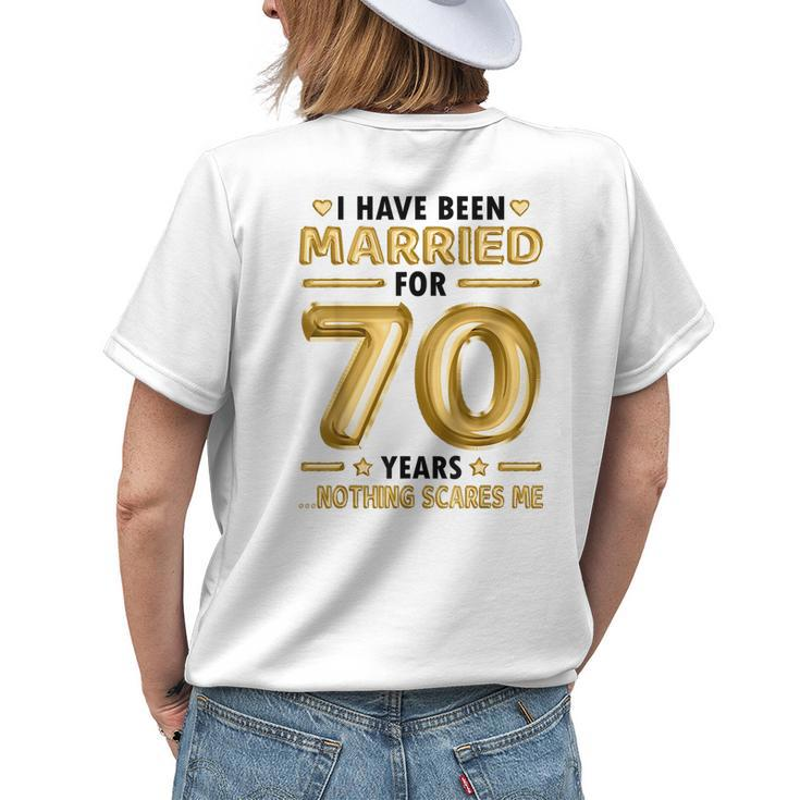 70 Years Marriage 70Th Wedding Anniversary Funny Matching Womens Back Print T-shirt Gifts for Her