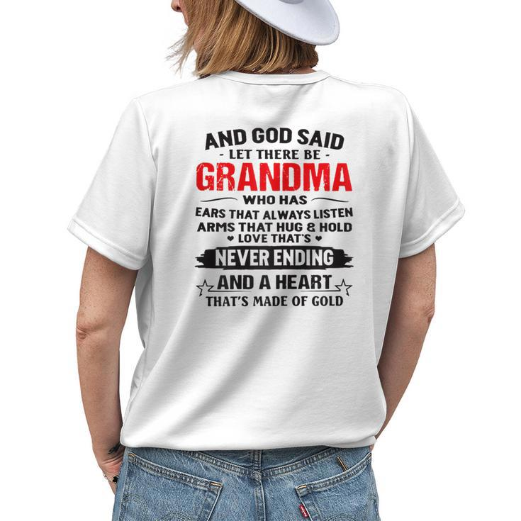 And God Said Let There Be Grandma - Grandma T  Gifts For Grandma Funny Gifts Womens Back Print T-shirt