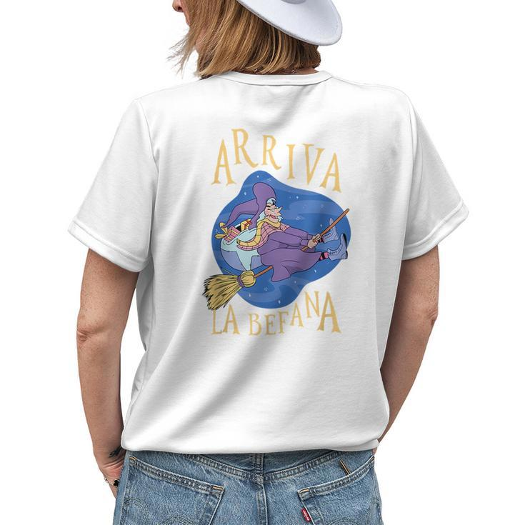 Arriva La Befana Italian Christmas Buona Befana Womens Back Print T-shirt Gifts for Her