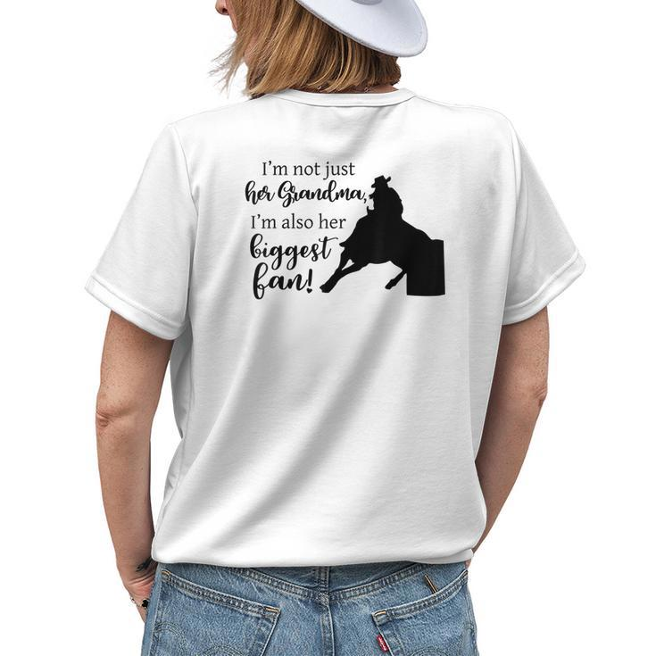 Barrel Racer Grandma Cowgirl Hat Design Horse Riding Racing Womens Back Print T-shirt