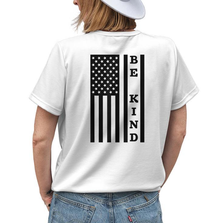 Be Kind American Flag Unity Day Orange No Bullies Kindness Womens Back Print T-shirt Gifts for Her