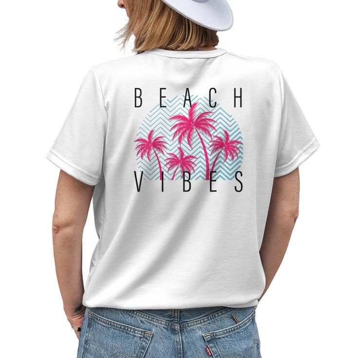 Beach Vibes Palm Trees Beach Summer Women Men Gifts Womens Back Print T-shirt Gifts for Her