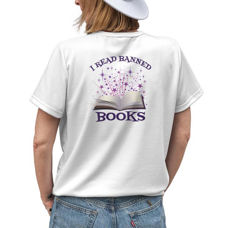 Bibliophile Book Nerd I Read Banned Books Women's T-shirt Back Print Gifts for Her