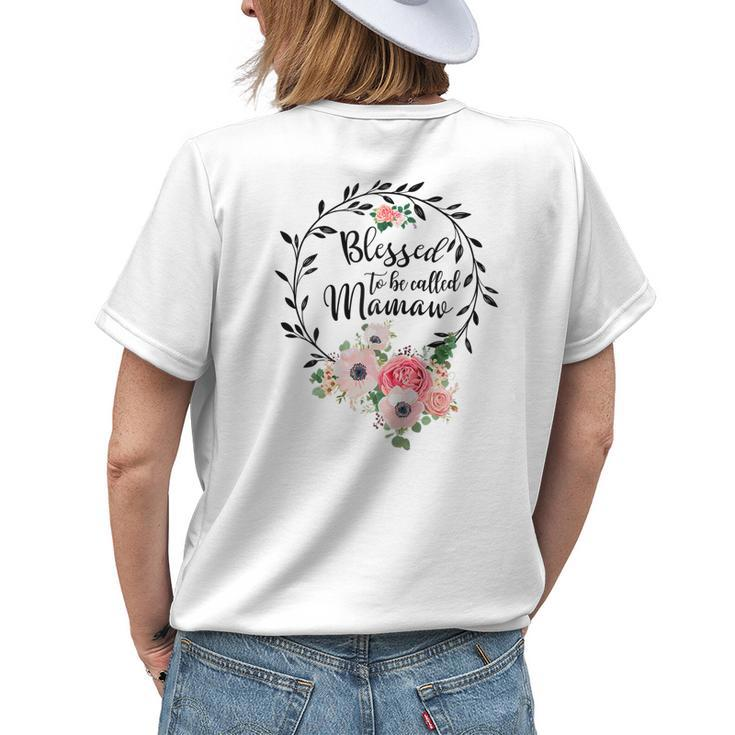 Blessed Mamaw Floral Grandma Mothers Day Gift Gift For Womens Womens Back Print T-shirt Gifts for Her