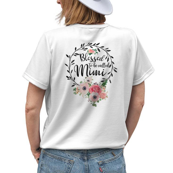 Blessed Mimi Floral Grandma Mothers Day Gift Gift For Womens Womens Back Print T-shirt