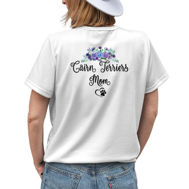 Cairn Terrier Dog Mom Floral Womens Back Print T-shirt Gifts for Her