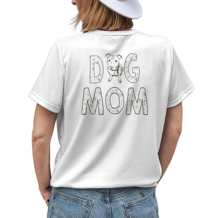 Dog Mom Pitbull With Daisy Pitbull Mom Mothers Day Gifts Gift For Womens Womens Back Print T-shirt Gifts for Her
