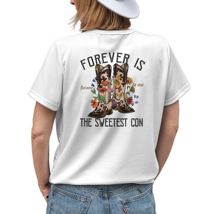 Foreveristhesweetest Con Cowgirl Boots Country Music Womens Back Print T-shirt Gifts for Her