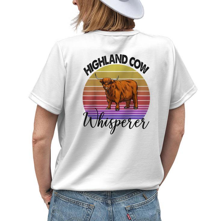 Highland Cow Whisperer Strong Violent Cow Women Womens Back Print T-shirt Gifts for Her