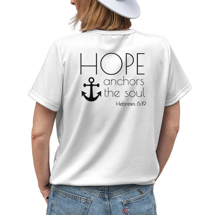 Hope Anchors The Soul Hebrews 619 Christians Belief Womens Back Print T-shirt Gifts for Her
