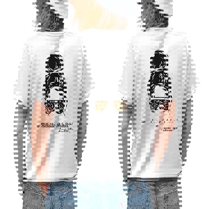 Im Not Bossy Im The Boss Latina Wife Animal Print Funny Gifts For Wife Womens Back Print T-shirt Gifts for Her