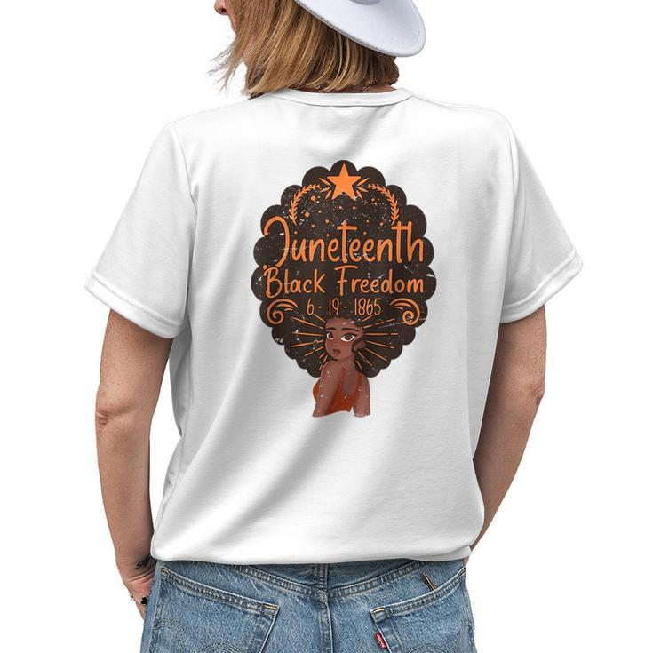 Junenth Celebrations Through Glasses Of Bold Black Women Womens Back Print T-shirt Gifts for Her