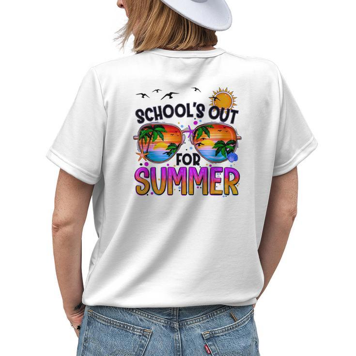 Last Day Of School Graduation Schools Out For Summer Teacher Womens Back Print T-shirt Gifts for Her