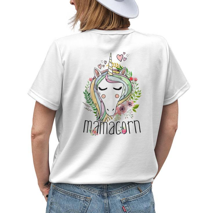 Mamacorn Unicorn Mama Mothers Day Gift Mommy Gift For Womens Womens Back Print T-shirt Gifts for Her