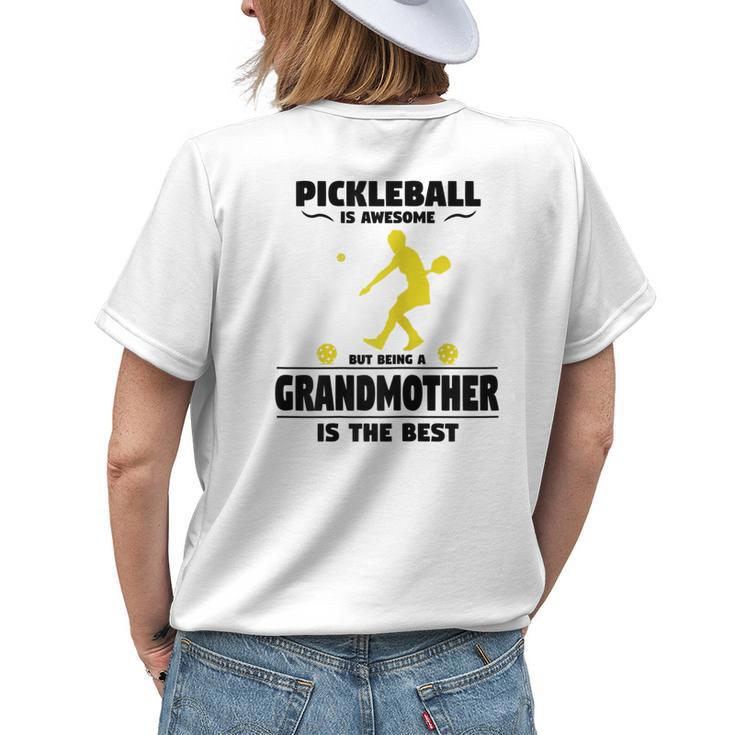 Pickleball  - For Proud Grandmothers Grandma Pickleball Womens Back Print T-shirt