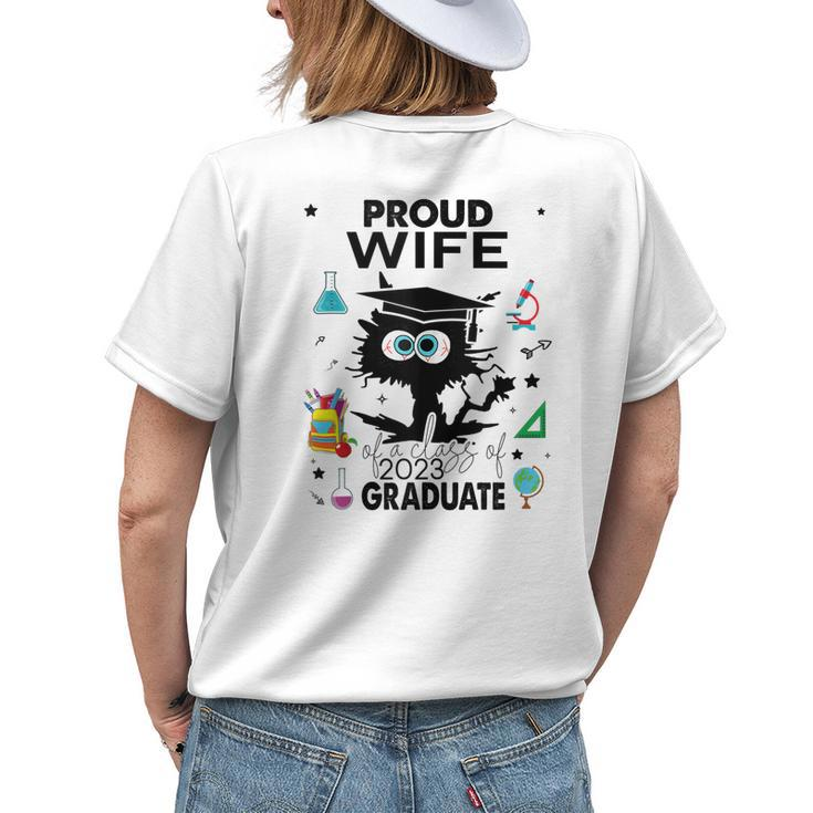 Proud Wife Of A Class Of 2023 Graduate Cool Black Cat Women's T-shirt Back Print Gifts for Her