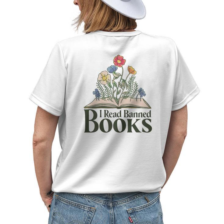 I Read Banned Books Womens Women's T-shirt Back Print Gifts for Her