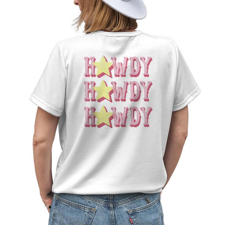 Retro Vintage Howdy Rodeo Western Country Southern Cowgirl Womens Back Print T-shirt Gifts for Her