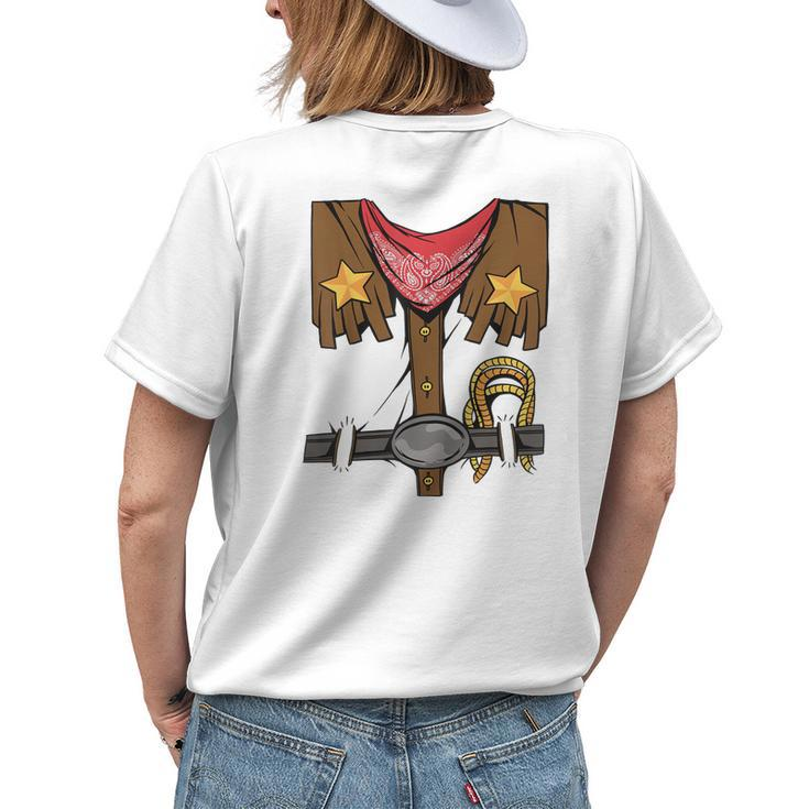 Rodeo Outfit Wild Western Cowboy Cowgirl Halloween Costume Womens Back Print T-shirt Gifts for Her